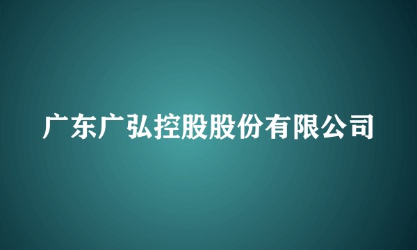 广东广弘控股股份有限公司