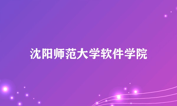 沈阳师范大学软件学院