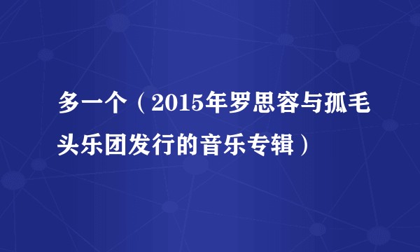 多一个（2015年罗思容与孤毛头乐团发行的音乐专辑）