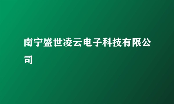 南宁盛世凌云电子科技有限公司