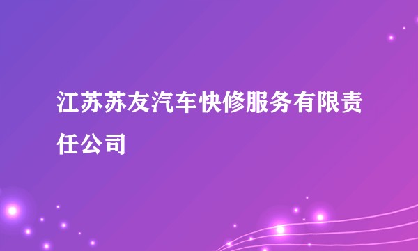 江苏苏友汽车快修服务有限责任公司
