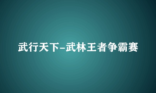武行天下-武林王者争霸赛
