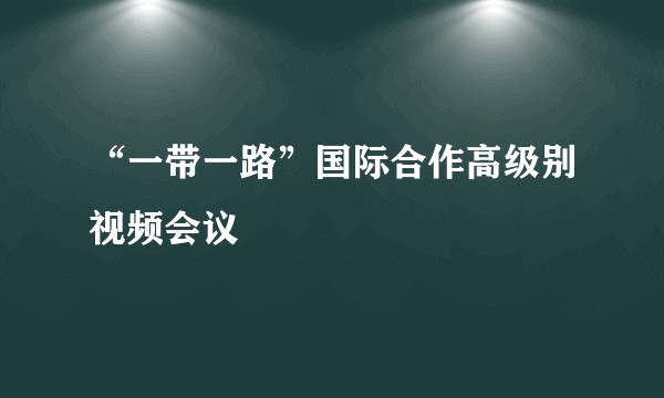 “一带一路”国际合作高级别视频会议