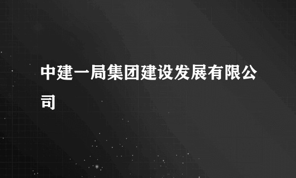 中建一局集团建设发展有限公司