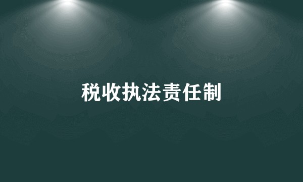 税收执法责任制
