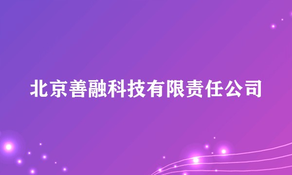 北京善融科技有限责任公司