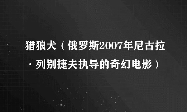 猎狼犬（俄罗斯2007年尼古拉·列别捷夫执导的奇幻电影）