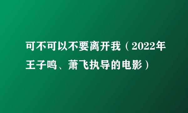 可不可以不要离开我（2022年王子鸣、萧飞执导的电影）