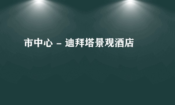 市中心 - 迪拜塔景观酒店