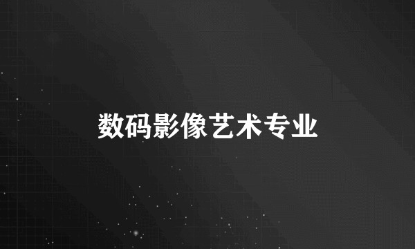 数码影像艺术专业