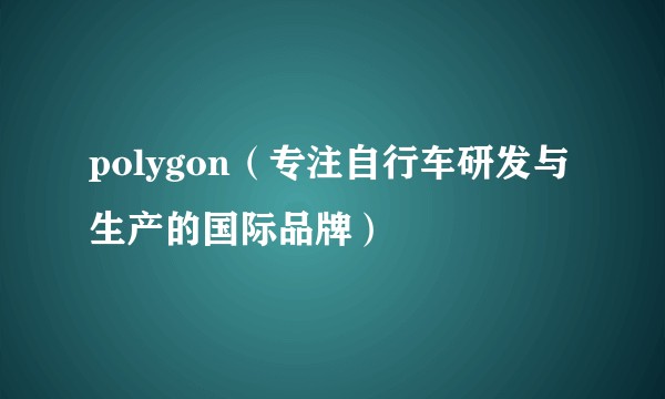 polygon（专注自行车研发与生产的国际品牌）