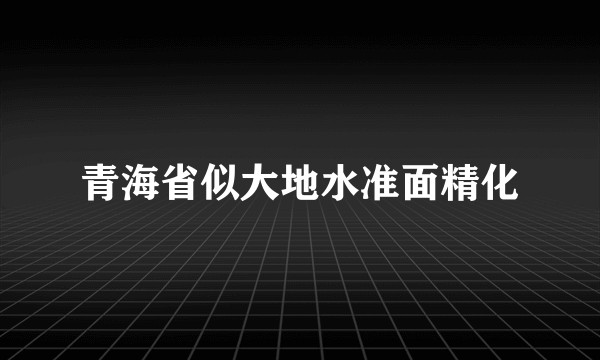 青海省似大地水准面精化