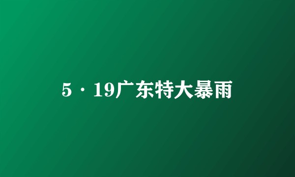 5·19广东特大暴雨