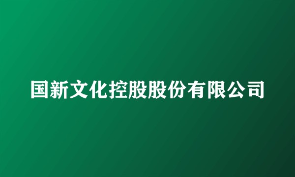 国新文化控股股份有限公司
