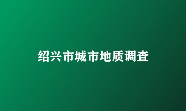 绍兴市城市地质调查