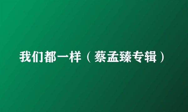 我们都一样（蔡孟臻专辑）