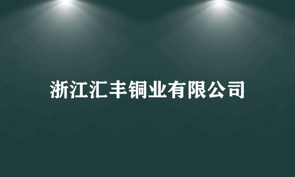 浙江汇丰铜业有限公司