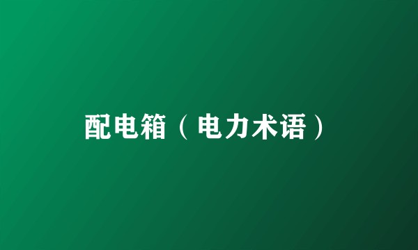 配电箱（电力术语）