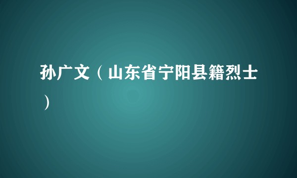 孙广文（山东省宁阳县籍烈士）