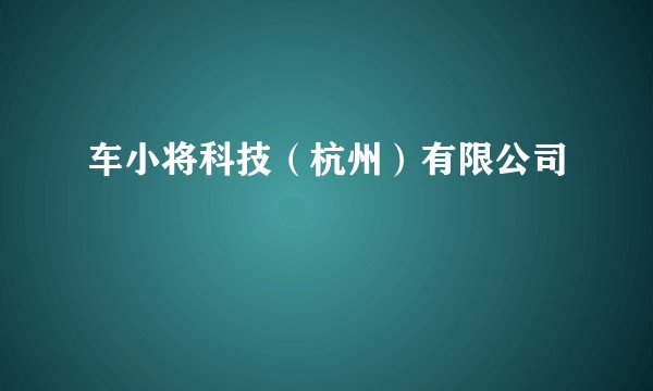 车小将科技（杭州）有限公司
