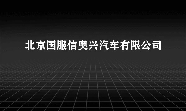 北京国服信奥兴汽车有限公司