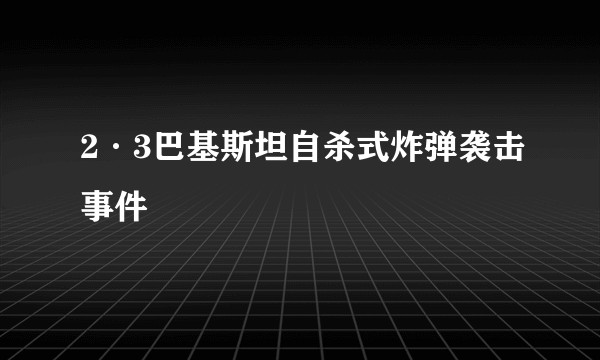 2·3巴基斯坦自杀式炸弹袭击事件