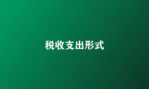 税收支出形式