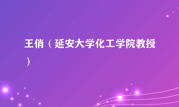 王俏（延安大学化工学院教授）