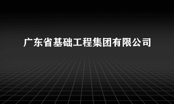 广东省基础工程集团有限公司