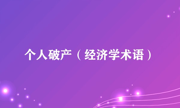 个人破产（经济学术语）