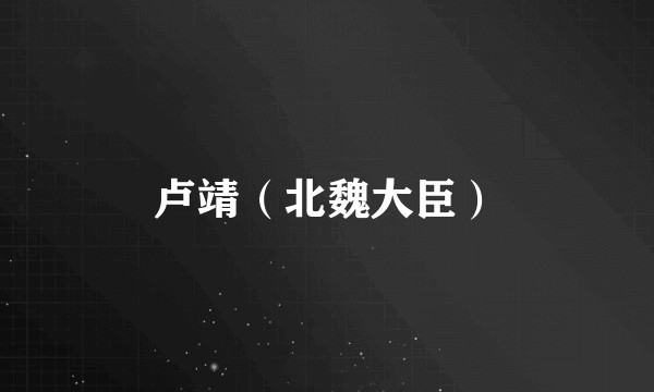 卢靖（北魏大臣）