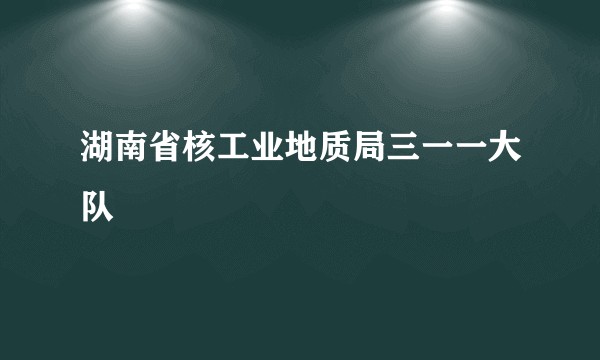 湖南省核工业地质局三一一大队