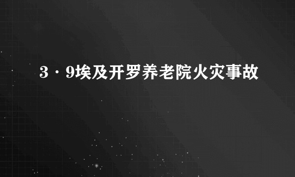 3·9埃及开罗养老院火灾事故