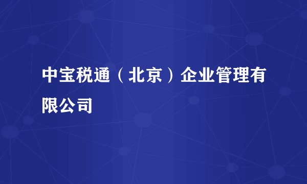 中宝税通(北京)企业管理有限公司