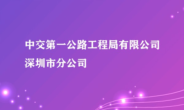 中交第一公路工程局有限公司深圳市分公司