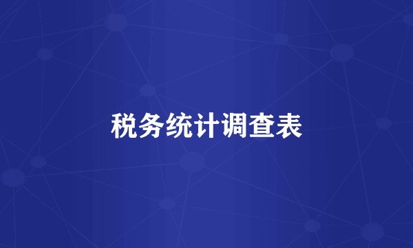 税务统计调查表