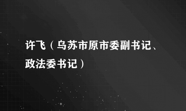 许飞（乌苏市原市委副书记、政法委书记）