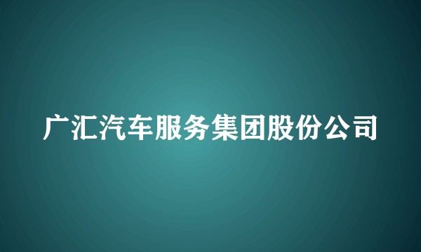广汇汽车服务集团股份公司