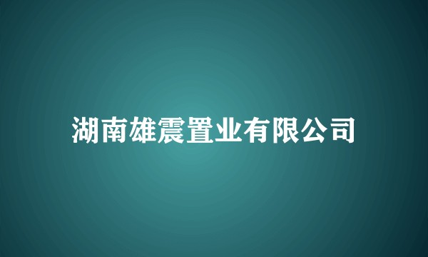 湖南雄震置业有限公司