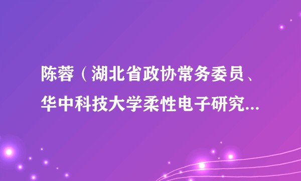 陈蓉（湖北省政协常务委员、华中科技大学柔性电子研究中心副主任、教授、博士生导师）