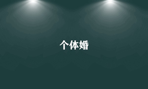 个体婚