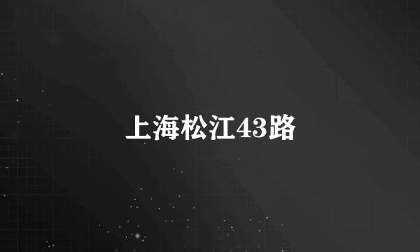上海松江43路