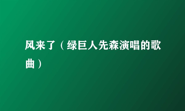 风来了（绿巨人先森演唱的歌曲）