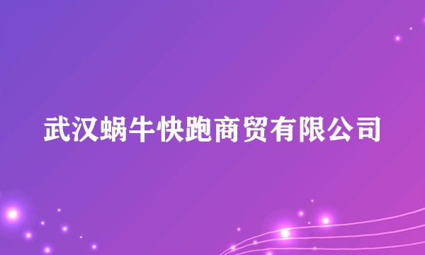 武汉蜗牛快跑商贸有限公司