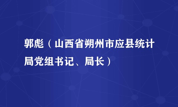 郭彪(山西省朔州市应县统计局党组书记、局长)