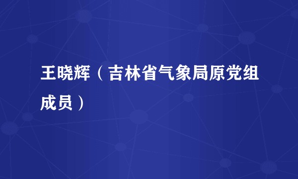 王晓辉（吉林省气象局原党组成员）