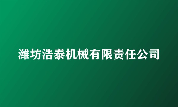 潍坊浩泰机械有限责任公司