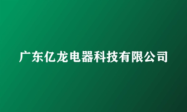 广东亿龙电器科技有限公司