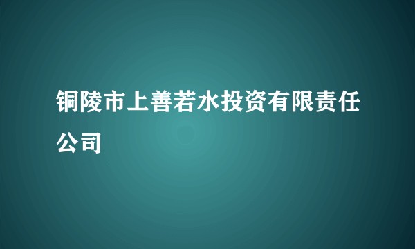 铜陵市上善若水投资有限责任公司