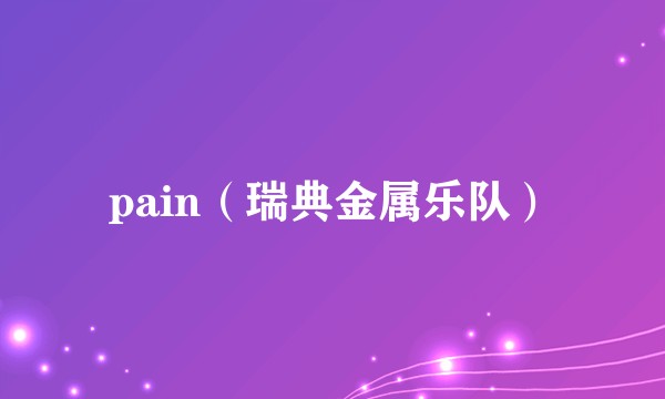 pain（瑞典金属乐队）